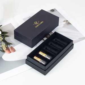 Op maat gemaakte zwarte lege parfumflesjes discovery tester mini sample cadeau magnetische verpakking papieren doos - Product Image 1