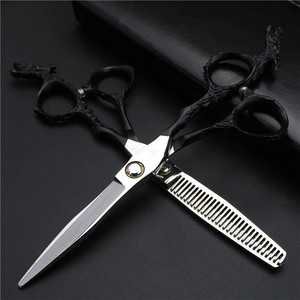 Tijeras de peluquería KQ de 6 pulgadas, tijeras de entresacar de acero inoxidable 9Cr para estilistas de belleza, diseño para diestros - Product Image 2