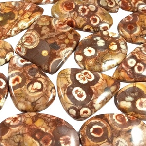 Pierres précieuses naturelles de jaspe pavot de qualité supérieure, cabochons lisses de formes variées, 20-50MM, approvisionnement en vrac, semi-précieuses Chakralume - Product Image 3