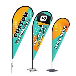 New Popular Product Polyester Roadside <b>Garden</b> AD Personalized Advertising Outdoor Custom Beach Feather <b>Flags</b> Custom Banner Stand - Product Image 4