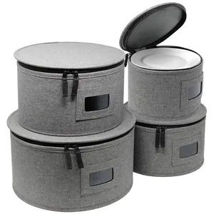 China Dinnerware Storage Organizer 4-Piece Set For Protecting Or Transporting Round Plate and Cup holder Dish Storage B