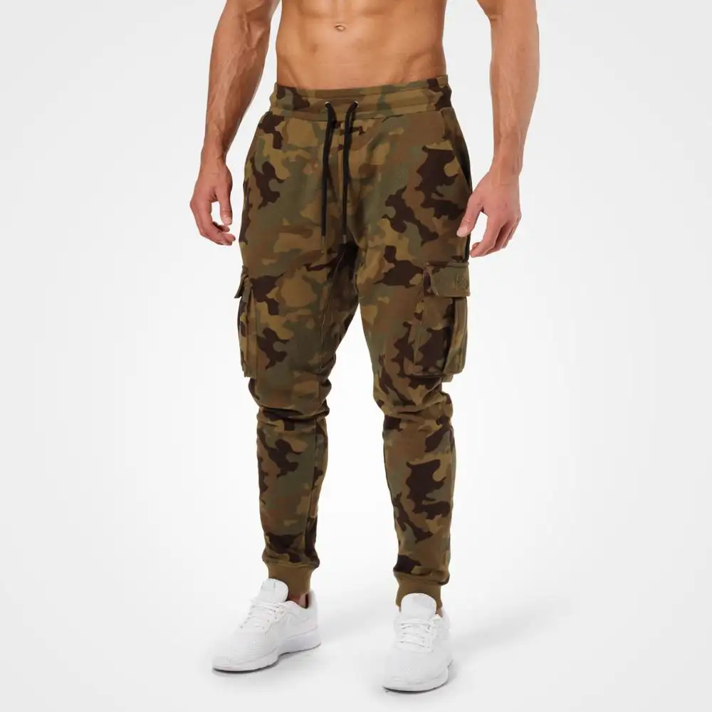 Private Label Heren Losse <span class=keywords><strong>Militaire</strong></span> Camo Patroon Jogger Soft Casual Koord Cargo Joggingbroek