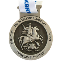 Médailles de sport personnalisées pas chères en forme de jeton 3D vintage en bronze et argent antique, prix d'usine, médailles de marathon