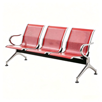 Banc d'attente en acier inoxydable à maillons, vente en gros d'usine, sièges publics commerciaux modernes pour aéroport, hôpital, espace extérieur