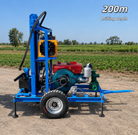 Foreuse de puits d'eau portable sur remorque de 200 m, personnalisable en usine, pour l'approvisionnement en eau rural