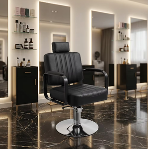 Hydraulic Barber <b>Chair</b> <b>with</b> 360 Degree Rotation Adjustable <b>Footrest</b> Durable Pump for Salon Use - Product Image 1