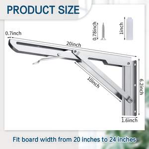 Supports muraux en métal <span class=keywords><strong>noir</strong></span> robustes de 8 pouces pour cuisine, chambre à coucher, forme en L, fixation cachée, montage flottant, pas cher - Product Image 3