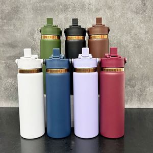 2-In-1 Flip Spout Lid <b>Mirror</b> Copper Plated Underneath 20Oz Stainless Steel Outdoor Sports Tumbler Water Bottle for Laser - Product Image 2