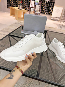 Chaussures de sport à plateforme de style marche en cuir véritable blanc de marque de luxe à la vente chaude, légères, antidérapantes pour hommes et femmes - Product Image 5