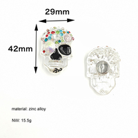 Ornements en métal d'alliage de tête de crâne mignon pour la boucle de chaussure à clipser de chaussures de trou
