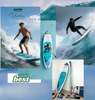 Tabla de SUP Inflable VERDA con Logotipo Personalizable, 3 Aletas, Sistema de Aletas Extraíbles, PVC/EVA Ecológico, Profesional para Lagos y Ríos