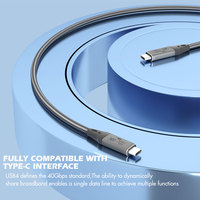 Câble USB4 Type C vers C 8K 60Hz Transmission vidéo 240W Charge rapide 40 Gbps Transfert de données Compatible avec Thunderbolt3/4 1M