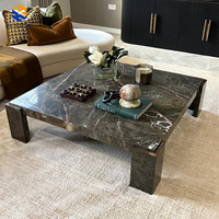 Table basse rectangulaire en marbre minimaliste moderne KT STONE pour salon, table d'appoint de canapé, meubles en marbre