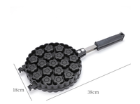 MIXWARES Poêle à gaufres en alliage d'aluminium 19/37 en forme de fleur de prunier, sans revêtement, réutilisable pour cuisinière à gaz et plaque à induction