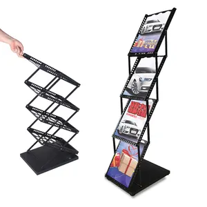 Venda quente Exposição exibição Z forma brochura titular acrílico piso display stand