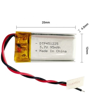 UN 38,3 MSDS approved polymer 3,7 V 90mAh Li-ion battery - Product Image 3