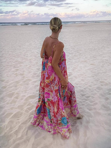 Vintage Women's Floral Strap <strong>Boho</strong> <strong>Dress</strong> Ladies Casual <strong>Summer</strong> Sexy V Neck Vestidos Beach Long Maxi <strong>Dresses</strong> - Product Image 2