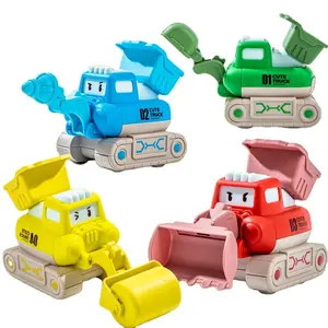 Giocattoli per veicoli di ingegneria edile all'ingrosso monster trucks pull back press toy car friction power vehicles push kids toys