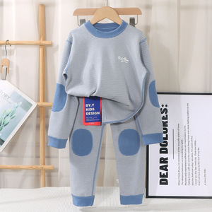 Atacado Crianças Meninos Meninas Outono e Inverno Casa Térmica de duas peças Sem Costura Dupla Face Pijama Underwear Conjuntos - Product Image 4