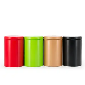 轮不同颜色空锡罐咖啡茶叶金属罐包装盒锡罐
