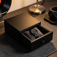 Boîte cadeau pour montre en gros avec structure à tiroir coulissant et insert en mousse personnalisé pour l'emballage de montres de luxe