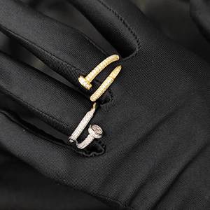 Anillo de Cobre con Incrustaciones de Circonio, Anillo de Moda Versátil para Hombre y Mujer, Estilo Hip-hop, Venta al por Mayor - Product Image 5