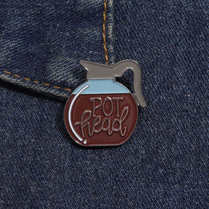 पॉट हेड इनेमल पिन कस्टम फनी पन्स ब्रोच कॉफी पॉट लैपल बैज बच्चों के दोस्तों के लिए कार्टून आभूषण उपहार - Product Image 4