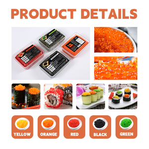 Seafoods-Masago y <span class=keywords><strong>Tobikko</strong></span> de Frozen para suhsi foods, naranja, verde, negro, amarillo, rojo, gran oferta de fábrica - Product Image 1