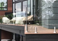 Balustrades en verre sans cadre YL METAL avec embouts en acier inoxydable pour balcon extérieur