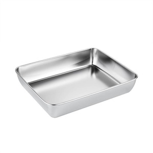 Recipiente cuadrado de acero inoxidable 316 de grado alimenticio con tapa; plato cuadrado para almacenamiento de alimentos 304, bandeja para preparación de verduras - Product Image 2