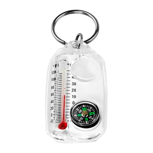 YINGYE Kompass-Schlüsselanhänger mit Thermometer und Lupe aus Acryl & Metall, Tragbare Überlebensausrüstung für Camping, Wandern und Outdoor-Notfälle - Product Image 1