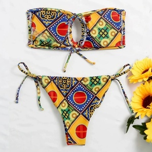 Traje de Baño de Dos Piezas de Nylon y Spandex, Bikini Triangular de Lujo, Tankini sin Entrepierna, Fabricante de Trajes de Baño - Product Image 2