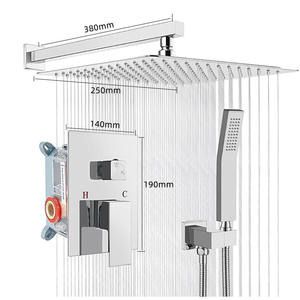 Premium Brass Concealed <strong>Shower</strong> System Brushed Aluminium Piano Key <strong>Control</strong> 4-Way Rainfall <strong>Shower</strong> Set for Modern Bathroom - Product Image 3