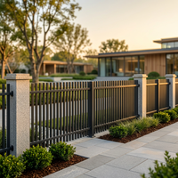 Poteaux de clôture de jardin en alliage d'aluminium modernes pour l'Australie, barrière de sécurité domestique, garde-corps étanche et écologique, modélisation 3D