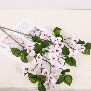 Artificial Bougainvillea Plant <b>Light</b> Pink White Green <b>Leaves</b> High Simulation Indoor Decor Wedding Decoration Single Piece - Product Image 1