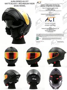 Üretici Tedarikli Bisiklet Kaskı Motosiklet Açılır Kapanır Modüler Kask Çift Vizörlü Dahili Yuvalı İsteğe Bağlı LED Arka Stop Lambası - Product Image 2