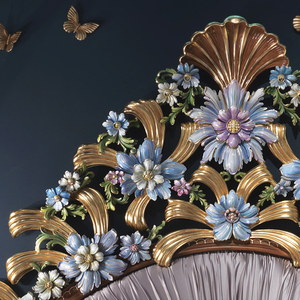 Cổ Điển Châu Âu Đầy Màu Sắc Cô Gái Công Chúa Cao Trở Lại Giường Nghệ Thuật Hoa Lãng Mạn Nữ Hoàng Nền Tảng Hoa Tay Chạm Khắc Giường - Product Image 3