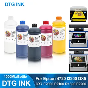 Kaus tinta pigmen tekstil 1000ML cetak garmen i3200 DX5 DX7 XP600 F2000 F2100 DTG tinta Printer