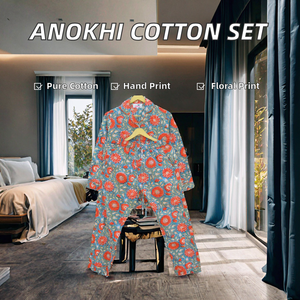 Anokhi 100% Pure Cotton Floral Hand Block Printed Quick Dry Pajama <b>Set</b> Women Indian Style Summer Sleepwear Bridesmaid Bridal - Product Image 2
