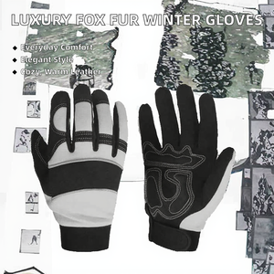 Guantes de Invierno 2024 para Mujer, Casuales, Lisos, de Piel de Zorro Auténtica, Gruesos, Cálidos y de Lujo - Product Image 3