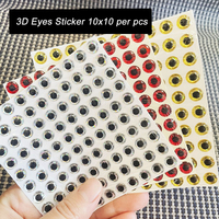 DORISEA 3D Fish Eyes 3mm-9mm Fish Tackle Accessory Plastic PP Eye Sticker for Saltwater Fishing in Lake Positions