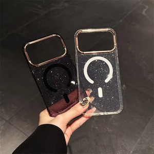 Funda Magnética Transparente con Brillantina para iPhone 17, 17 Air, 16 Pro Max, 15, 14, con Carga Inalámbrica, Carcasa Trasera Suave y Transparente - Product Image 1