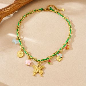 Colliers pendentifs vintage unisexes <span class=keywords><strong>en</strong></span> acier inoxydable plaqué or 18 carats avec breloques et chaîne à maillons EMOTION <span class=keywords><strong>en</strong></span> perles - Product Image 6