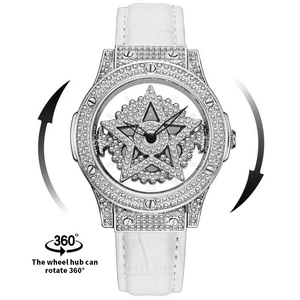 <span class=keywords><strong>Montre</strong></span>-<span class=keywords><strong>bracelet</strong></span> de luxe pour <span class=keywords><strong>femme</strong></span>, cadran rond, grand cadran argenté, avec <span class=keywords><strong>bracelet</strong></span> en <span class=keywords><strong>cuir</strong></span>, étanche, mouvement à quartz, <span class=keywords><strong>bracelet</strong></span> de 20 mm - Product Image 3