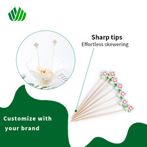 Palillos de Cóctel de Bambú con Forma de Hongo de 13 cm, Ecológicos y Compostables, para Fiestas, Picnics y Decoración de Restaurantes - Product Image 3