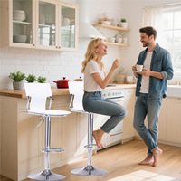 Ensemble de 2 tabourets de salle à manger en gros, chaises de salle à manger pivotantes réglables avec repose-pieds, chaises de bar pour îlot de cuisine