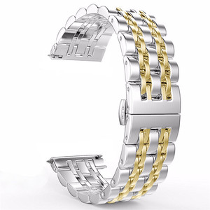 <span class=keywords><strong>Bracelet</strong></span> de montre en métal à 7 maillons fermoir papillon <span class=keywords><strong>bracelet</strong></span> en acier inoxydable massif 304l pour <span class=keywords><strong>samsung</strong></span> huawei xiaomi <span class=keywords><strong>smartwatch</strong></span> - Product Image 5