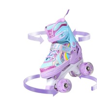 Usine Double Rangée Patins À Roulettes pour Enfants 2-12 Ans Débutants Quatre Roues Flash Roue Patins PU Carbone pour Garçons Filles