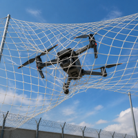 Filet de protection anti-drone robuste en gros, barrière de sécurité en maille avec service de découpe, blanc tricoté