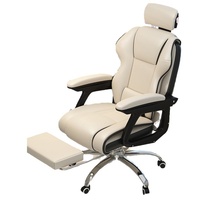 Fauteuil de Bureau de Direction Ergonomique en Cuir Confortable à Dossier Haut, Inclinable et Pivotant, Avec Repose-Pieds, à Prix Abordable